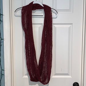 Maroon crochet infinity scarf